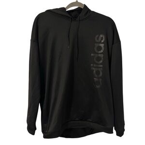 Black Adidas Running Athletic Hoodie Fitness Jacket Coat Unisex Size Medium Fit!